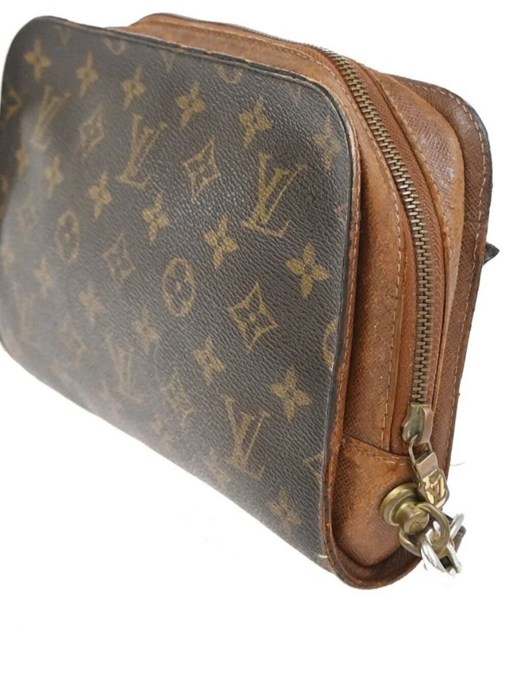 LOUIS VUITTON Orsay Clutch Hand Bag Monogram Leather Brown France - Picture 4 of 16
